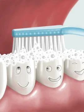 Brushing teeth Stock Illustration