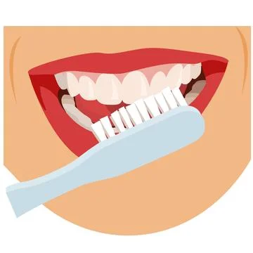 Brushing teeth Stock Illustration