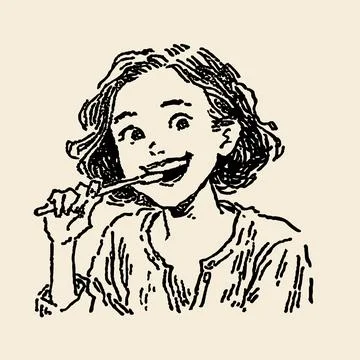 Brushing teeth Stock Illustration