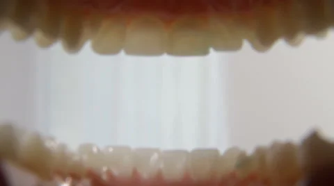 Brushing teeth, mouth POV Stock Footage 61667006