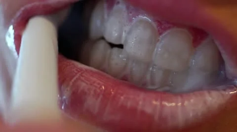 Brushing Teeth (Slow Motion) Stock Footage 22139969