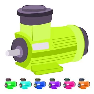 Brushless electric motor vector cartoon graphic Stock Illustration