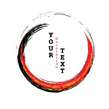 Brushstroke circle on a white background. Multicolored brushstrokes. Design Stock Illustration