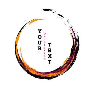 Brushstroke circle on a white background. Multicolored brushstrokes. Design.. 库存插图