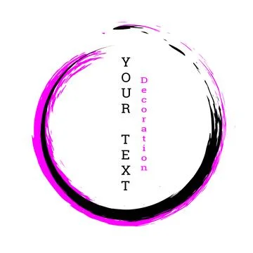 Brushstroke circle on a white background. Multicolored brushstrokes. Design.. Stock Illustration