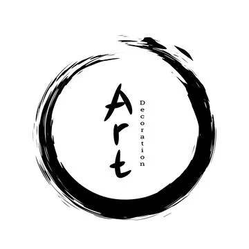 Brushstroke circle on a white background. Multicolored brushstrokes. Design.. Stock-Illustration