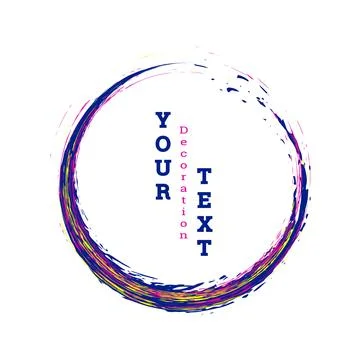 Brushstroke circle on a white background. Multicolored brushstrokes. Design Stockillustratie