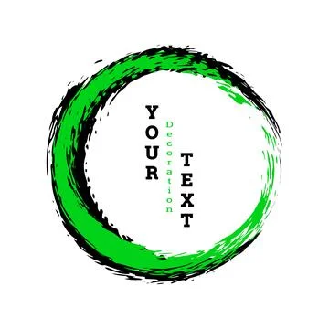 Brushstroke circle on a white background. Multicolored brushstrokes. Design Stock Illustration