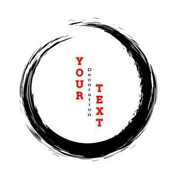 Brushstroke circle on a white background. Multicolored brushstrokes. Design.. Stock Illustration