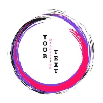 Brushstroke circle on a white background. Multicolored brushstrokes. Design.. Stock Illustration