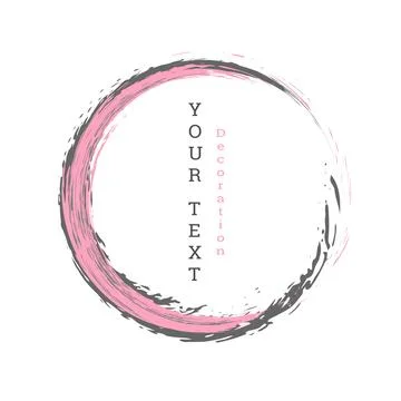 Brushstroke circle on a white background. Multicolored brushstrokes. Design.. 库存插图