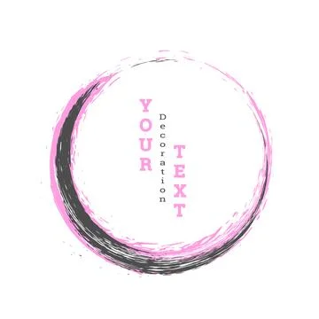 Brushstroke circle on a white background. Multicolored brushstrokes. Design Stock Illustration