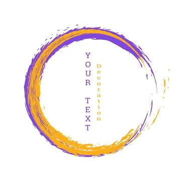 Brushstroke circle on a white background. Multicolored brushstrokes. Design.. Stock Illustration