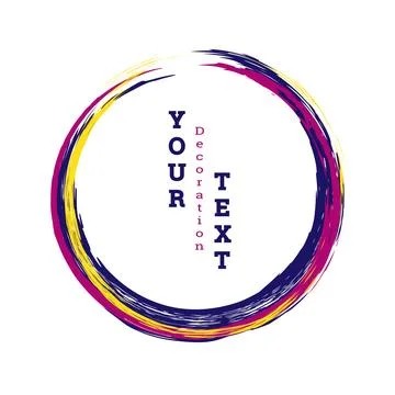Brushstroke circle on a white background. Multicolored brushstrokes. Design.. Stock Illustration