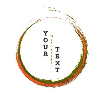 Brushstroke circle on a white background. Multicolored brushstrokes. Design.. Stock Illustration