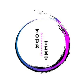 Brushstroke circle on a white background. Multicolored brushstrokes. Design.. Stock Illustration