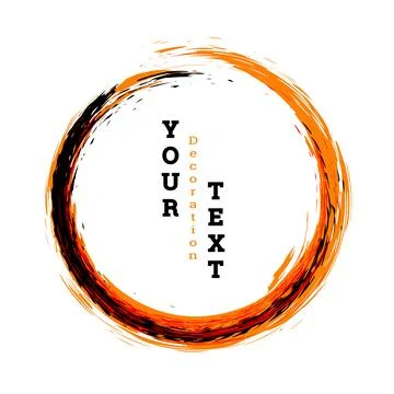Brushstroke circle on a white background. Multicolored brushstrokes. Design.. Stock Illustration