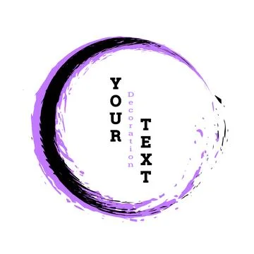 Brushstroke circle on a white background. Multicolored brushstrokes. Design.. Stock Illustration