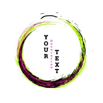 Brushstroke circle on a white background. Multicolored brushstrokes. Design.. Stock Illustration