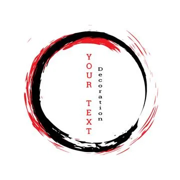 Brushstroke circle on a white background. Multicolored brushstrokes. Design.. Stock Illustration