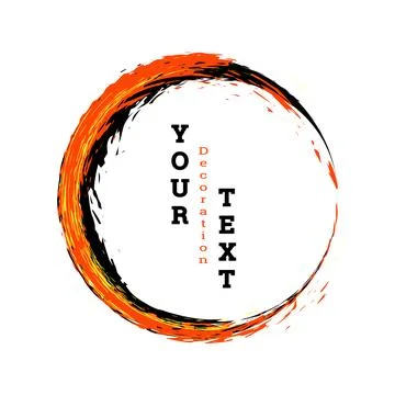 Brushstroke circle on a white background. Multicolored brushstrokes. Design.. Stock Illustration