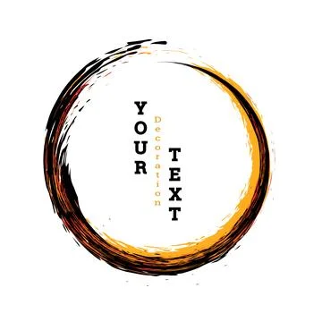 Brushstroke circle on a white background. Multicolored brushstrokes. Design.. Stock Illustration