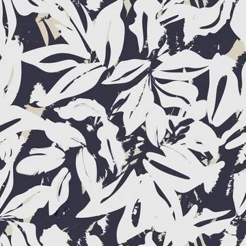 Brushstroke Floral seamless pattern design Stock Illustration