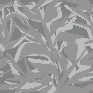 Brushstroke foliage texture textile pattern design in gray for fashion and .. Stockillustratie