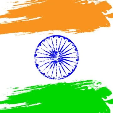 Brushstroke india flag Stock Illustration