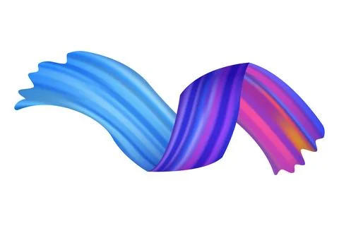 Brushstroke multicolor gradient texture. Brush ribbon isolated on white Stockillustratie