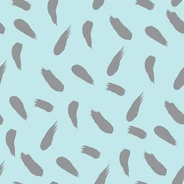 Brushstroke paint on blue background stroke seamless pattern. Vector Stock Illustration