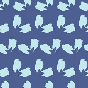 Brushstroke paint on dark blue background stroke seamless pattern. Vector Illustrazione stock