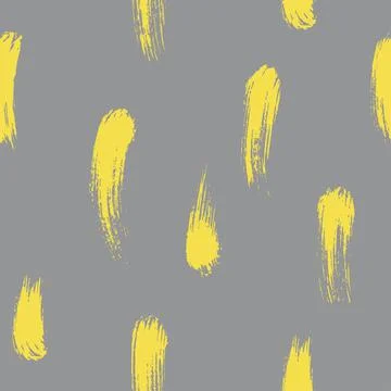 Brushstroke paint on gray background stroke seamless pattern. Vector Stock Illustration