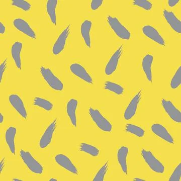 Brushstroke paint on yellow background stroke seamless pattern. Vector Stock Illustration