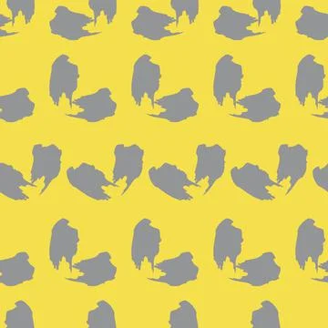 Brushstroke paint on yellow background stroke seamless pattern. Vector Stock Illustration
