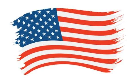 Brushstroke painted flag of USA Stock Illustration
