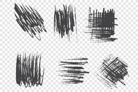 Brushstroke scribbles vector illustrations set 스톡 일러스트