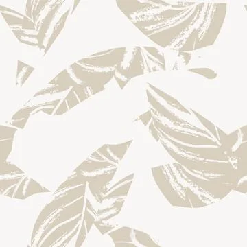 Brushstroke Tropical Leaf Seamless Pattern Design Illustrazione stock