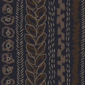 Brushstroke Vertical Stripes Leaf seamless pattern design for fashion and h.. Stock Illustration