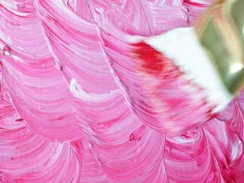 Brushstrokes with an artist paintbrush Stock Footage