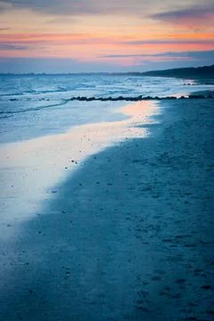 Brussa beach at sunset Stock-Fotos