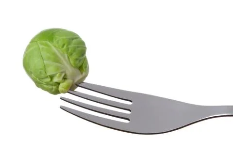 Brussel sprout on a fork Stock Photos