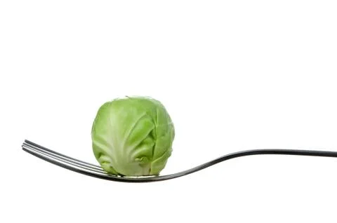 Brussel sprout on a fork Stock Photos