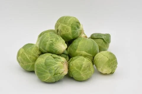 Brussel Sprouts on a White Background Foto stock