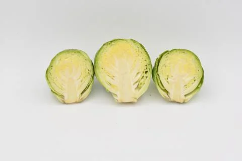 Brussel Sprouts on a White Background Stock Photos