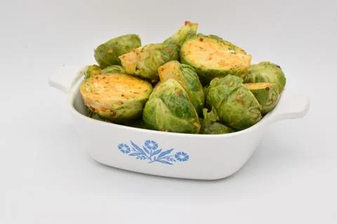 Brussel Sprouts on a White Background Stock Photos