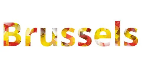 Brussel text image stock design in colorful style letters Stock Illustration