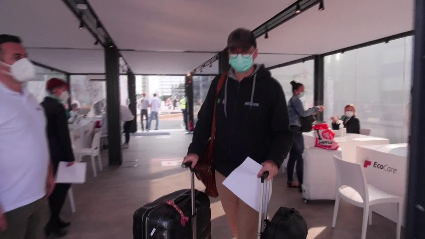 Brussels Airport Opens Covid-19 Testing Centre Stock Footage