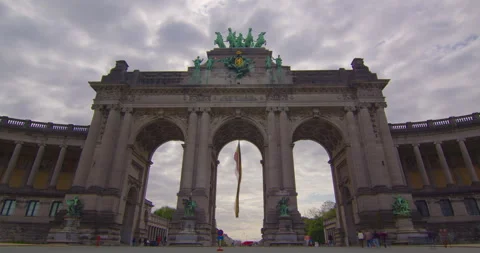Brussels, Belgium, 27 May 2023: General view of the city. People walk in the Stock Footage 242452011