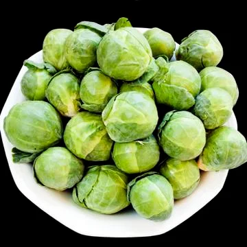Brussels cabbage on black Stock Photos